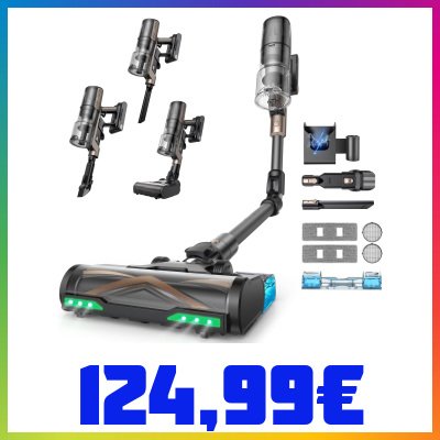Proscenic P20+ Aspirapolvere Senza Fili Potente 680W/70 Min/70000Pa, Scopa Elettrica Senza Fili con Bacchetta Pieghevole, Spazzola Antigroviglio, Aspirapolvere Lavapavimenti